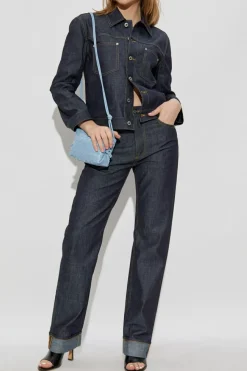 Bottega Veneta GRANATOWY Jeansy z logo