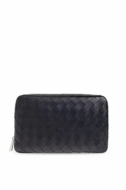 Bottega Veneta GRANATOWY Skórzana torba do ręki