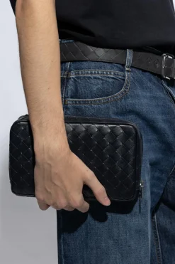 Bottega Veneta GRANATOWY Skórzana torba do ręki