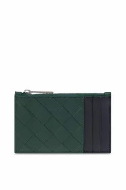 Bottega Veneta GRANATOWY Skórzane etui na karty