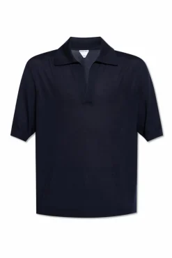 Bottega Veneta GRANATOWY Kaszmirowe polo