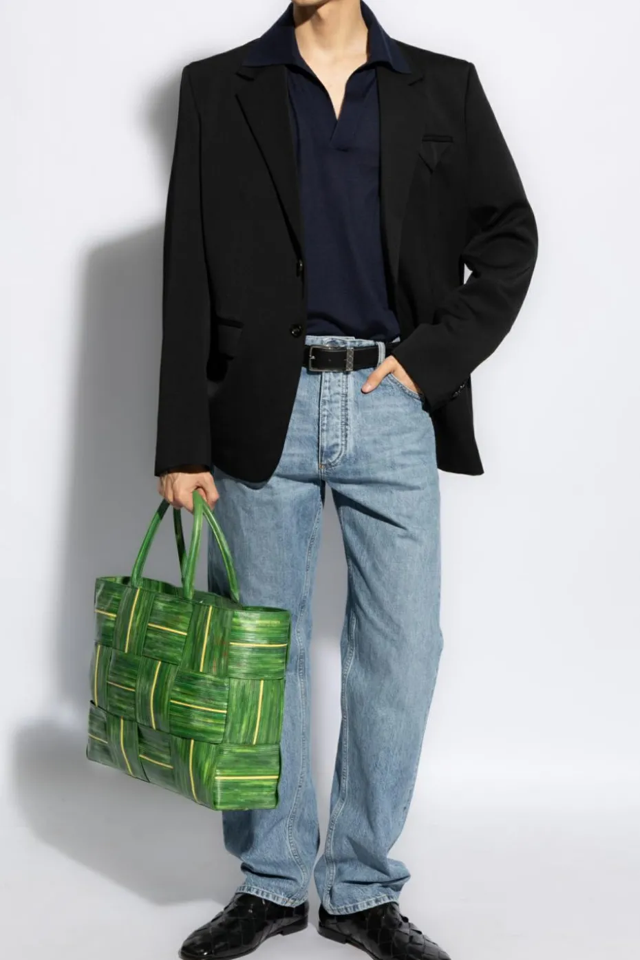 Bottega Veneta GRANATOWY Kaszmirowe polo