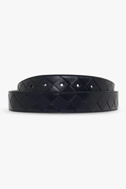 Bottega Veneta GRANATOWY Skórzany pasek