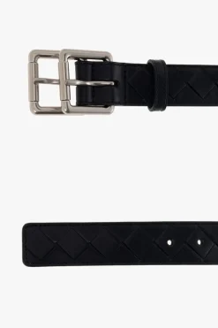 Bottega Veneta GRANATOWY Skórzany pasek
