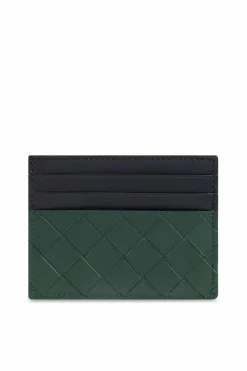 Bottega Veneta GRANATOWY Skórzane etui na karty
