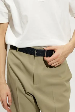 Bottega Veneta GRANATOWY Dwustronny pasek