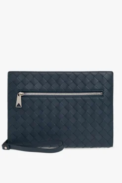 Bottega Veneta GRANATOWY Skórzana torba do ręki