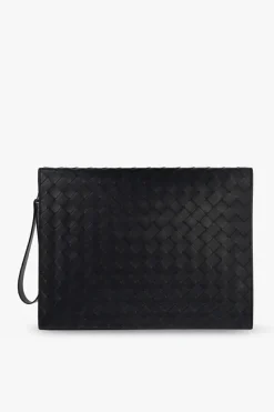 Bottega Veneta GRANATOWY Etui na dokumenty ‘Classic Intrecciato Medium’