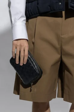 Bottega Veneta GRANATOWY Skórzana torba do ręki