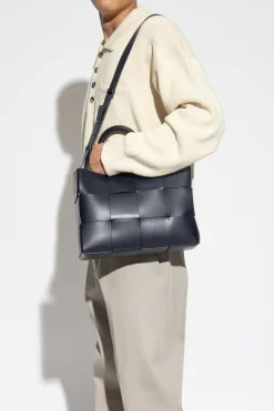 Bottega Veneta GRANATOWY Torba ‘Arco Mini’ typu ‘shopper’