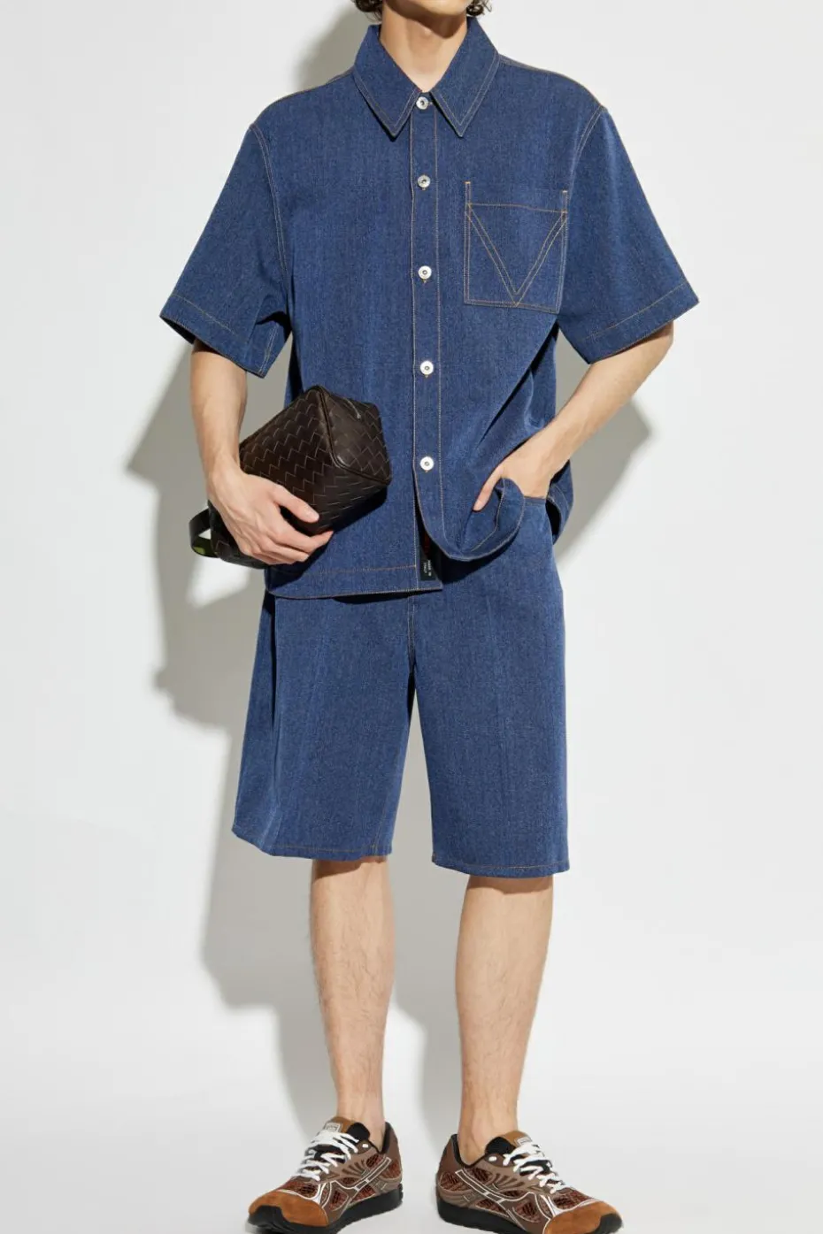 Bottega Veneta GRANATOWY Szorty