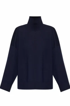 Bottega Veneta GRANATOWY Welniany sweter
