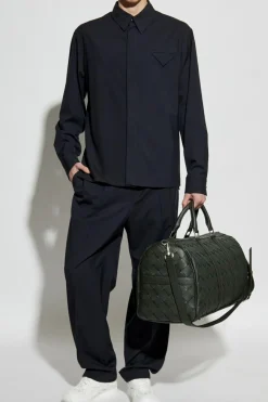 Bottega Veneta GRANATOWY Wełniana koszula