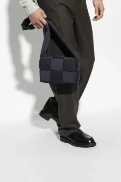Bottega Veneta GRANATOWY Torba na ramię ‘Cassette Small’