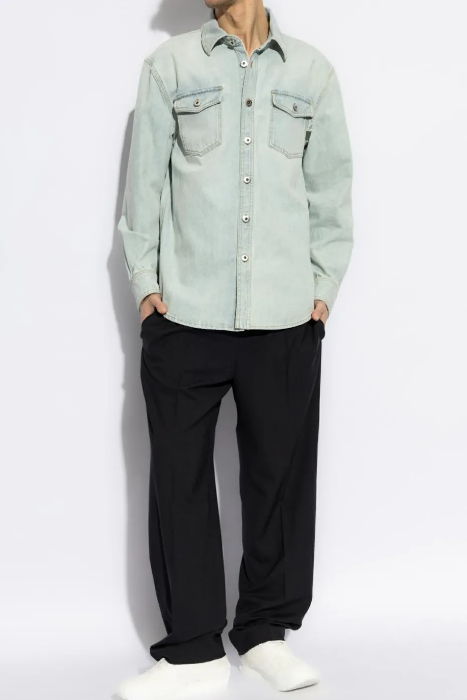 Bottega Veneta jasnoniebieski Jeansowa koszula
