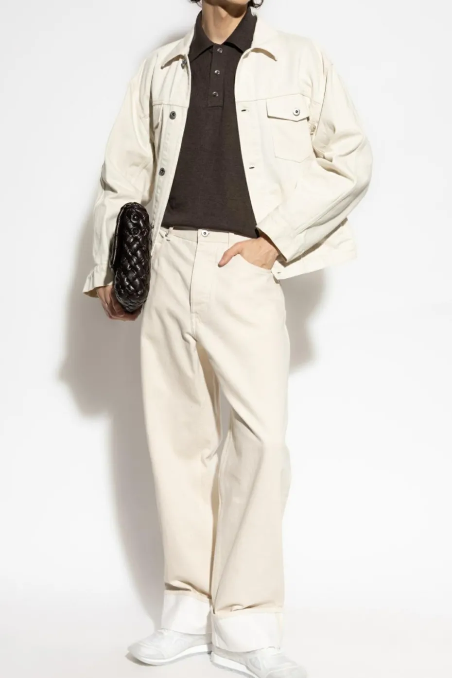 Bottega Veneta kremowy Jeansy z kieszeniami