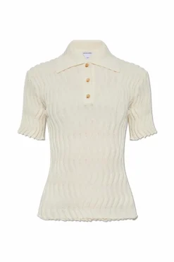 Bottega Veneta kremowy Wełniane polo