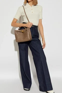 Bottega Veneta kremowy Wełniane polo