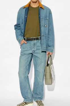 Bottega Veneta NIEBIESKI Jeansowa ocieplana kurtka