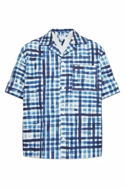 Bottega Veneta NIEBIESKI Koszula ze wzorem w kratę