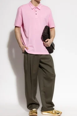 Bottega Veneta RÓŻOWY Polo z logo