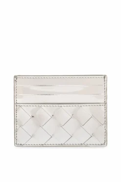 Bottega Veneta SREBRNY Skórzane etui na karty