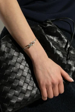 Bottega Veneta SREBRNY Srebrna bransoleta z charakterystycznym węzłem