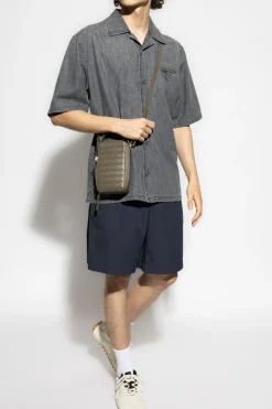 Bottega Veneta SZARY Jeansowa koszula z krótkimi rękawami