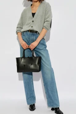 Bottega Veneta SZARY Kardigan zapinany na guziki