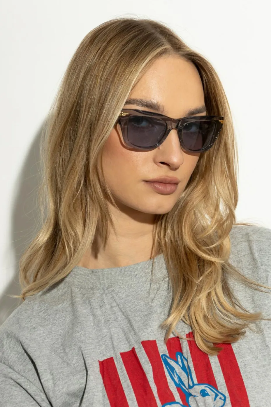 Bottega Veneta SZARY Okulary przeciwsłoneczne