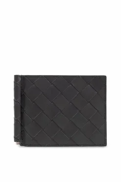 Bottega Veneta SZARY Skórzany składany portfel