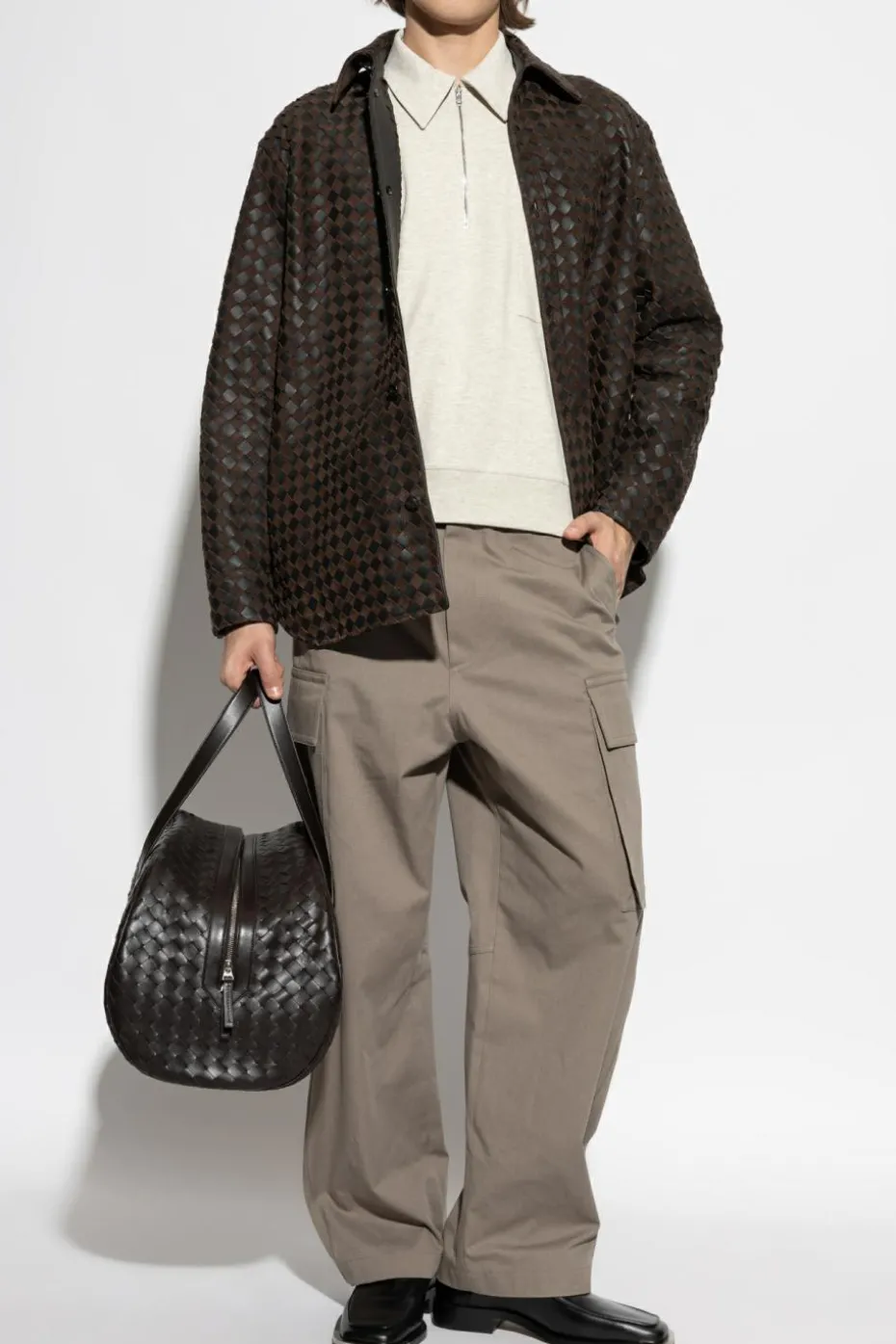 Bottega Veneta SZARY Spodnie typu `cargo`