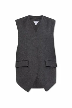 Bottega Veneta SZARY Wełniana kamizelka