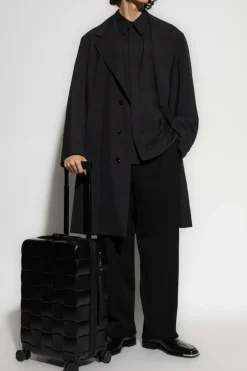Bottega Veneta SZARY Wełniana koszula z kieszenią