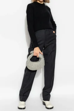 Bottega Veneta SZARY Wełniane spodnie