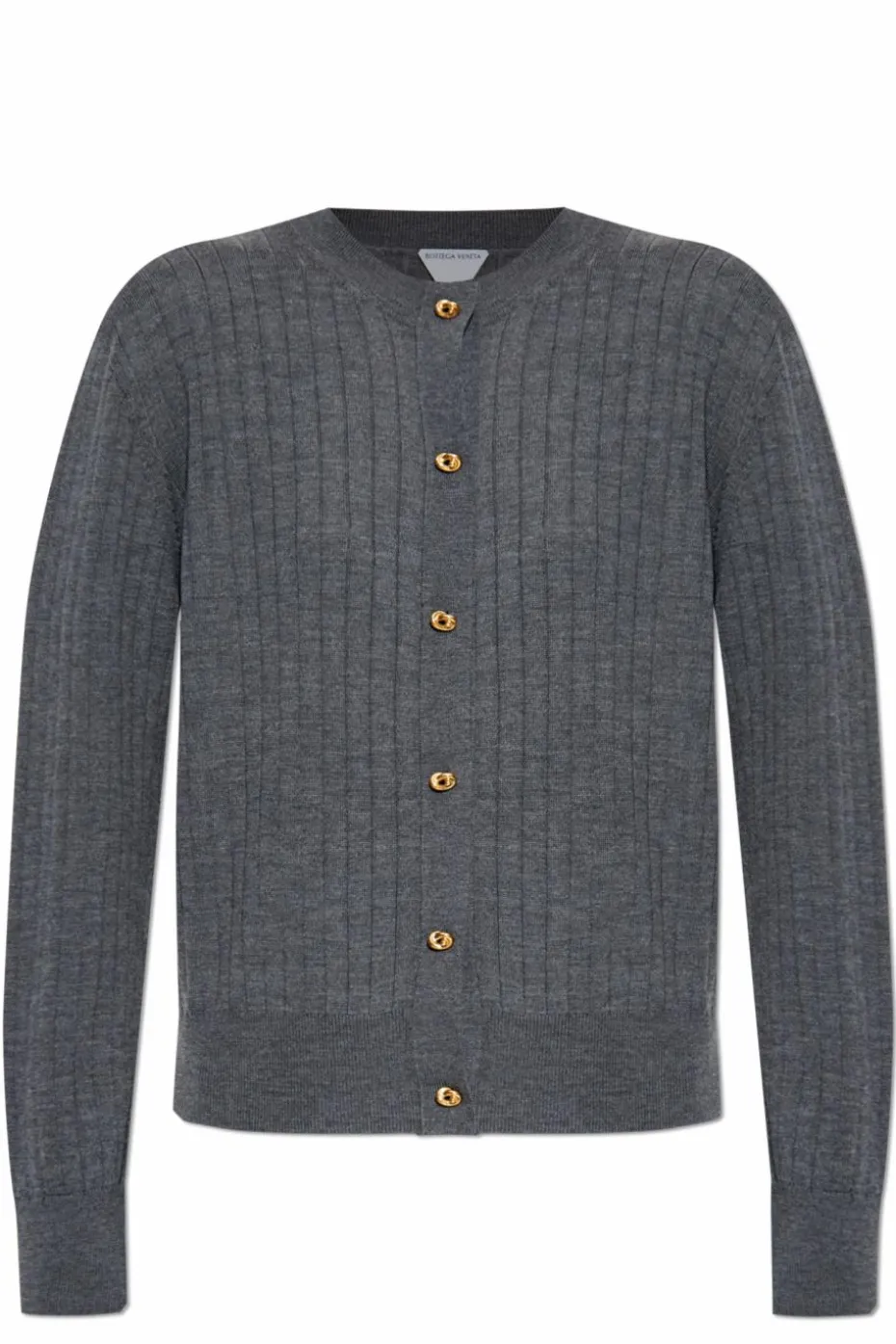 Bottega Veneta SZARY Wełniany kardigan