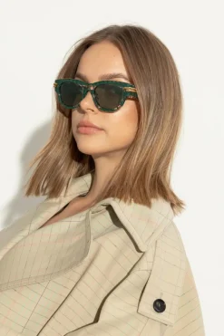 Bottega Veneta ZIELONY Okulary przeciwsłoneczne