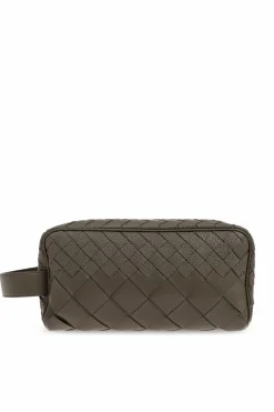 Bottega Veneta ZIELONY Skórzana kosmetyczka