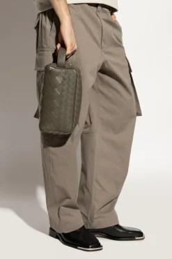 Bottega Veneta ZIELONY Skórzana kosmetyczka