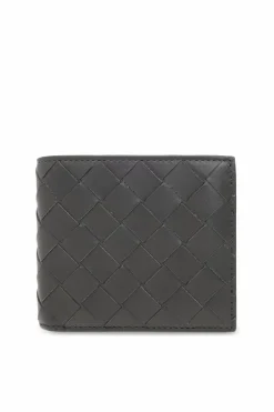 Bottega Veneta ZIELONY Skórzany składany portfel