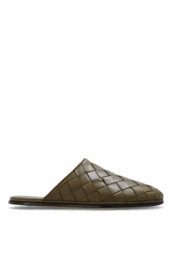 Bottega Veneta ZIELONY Skórzane klapki ‘Sunday’