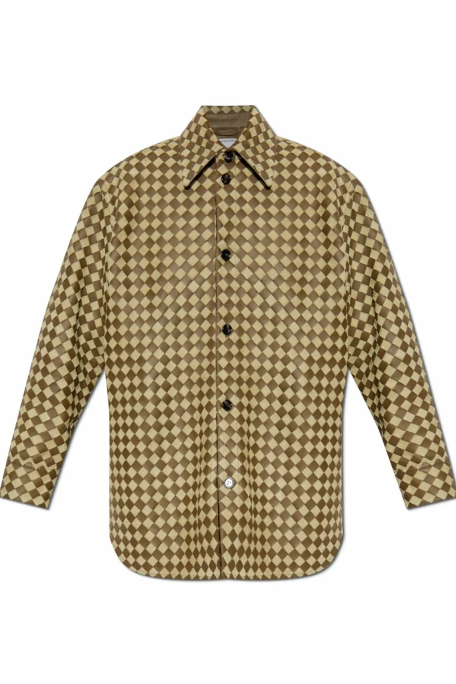 Bottega Veneta ZIELONY Skórzana koszula