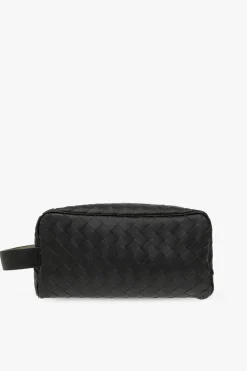 Bottega Veneta ZIELONY Skórzana kosmetyczka