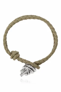 Bottega Veneta ZIELONY Skórzana bransoleta