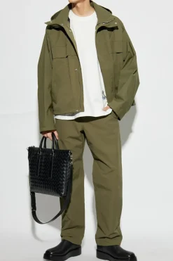 Bottega Veneta ZIELONY Spodnie z kieszeniami