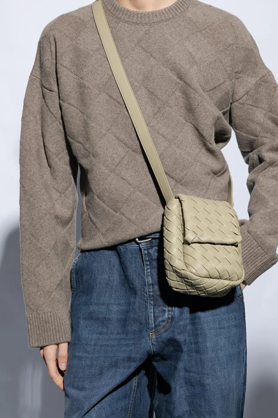 Bottega Veneta ZIELONY Torba na ramię ‘Vertical Cobble Mini’