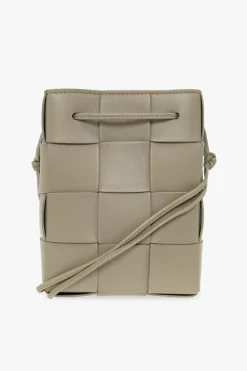 Bottega Veneta ZIELONY Torba na ramię ‘Cassette Small’ typu ‘bucket’