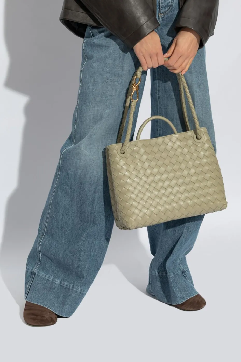 Bottega Veneta ZIELONY Torba na ramię ‘Andiamo Medium’