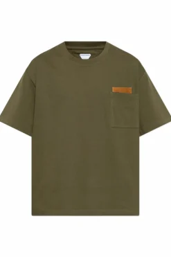 Bottega Veneta ZIELONY T-shirt z kieszenią