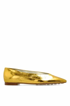 Bottega Veneta ZŁOTY Baleriny `Sofia`